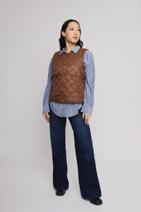 Saeff® SubtArmor Level 1 Stab-Resistant Adjustable Waist Puffer Vest (Brown)